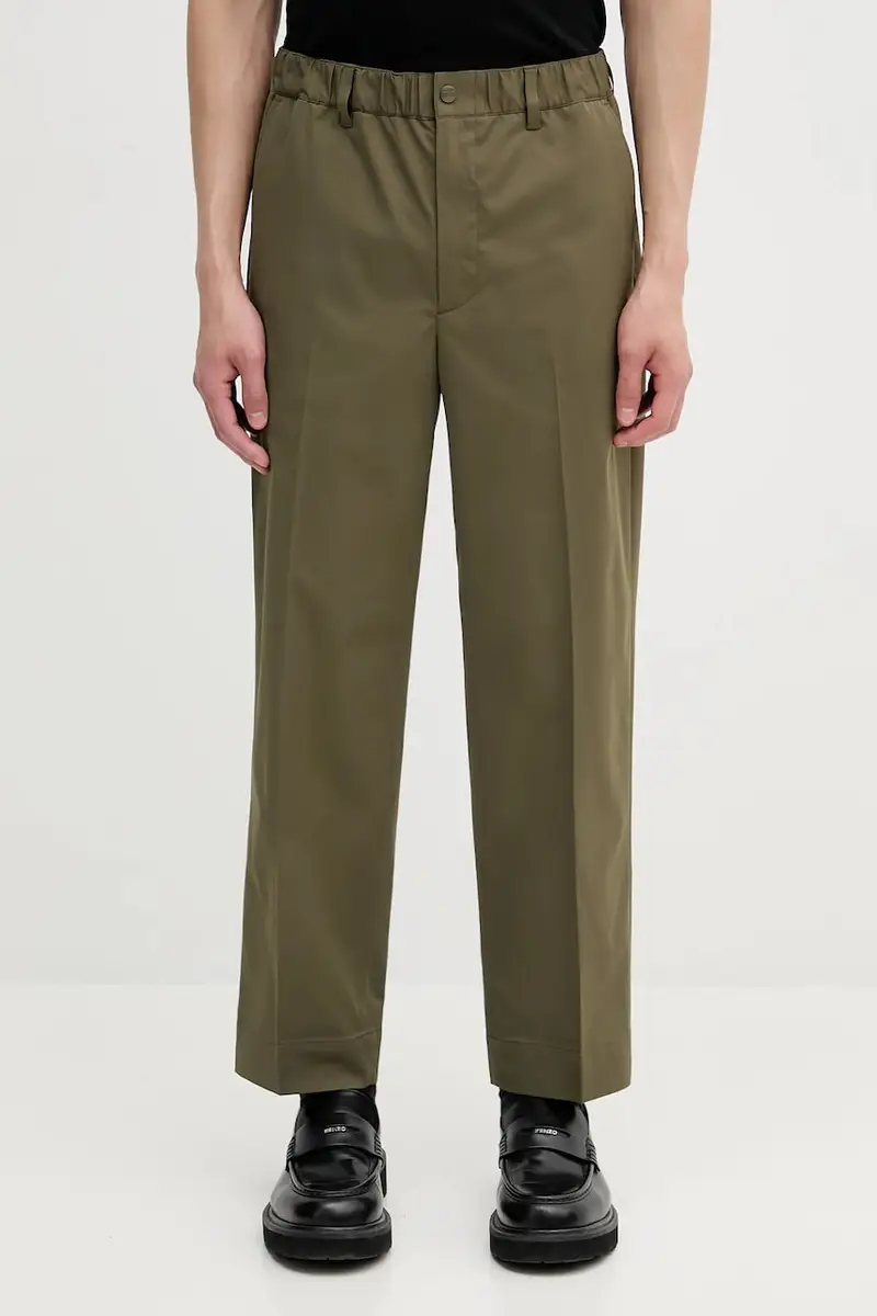 pantaloni TAPEREDSILHOUETTE uomo colore verde 251ZANH-PTM01