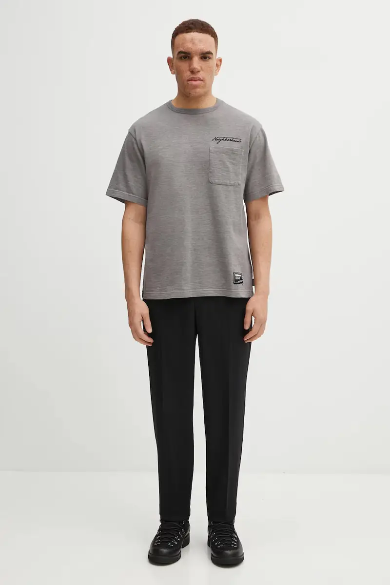Neighborhood T-shirt Uomo Grigio 3474080 miniatura 5