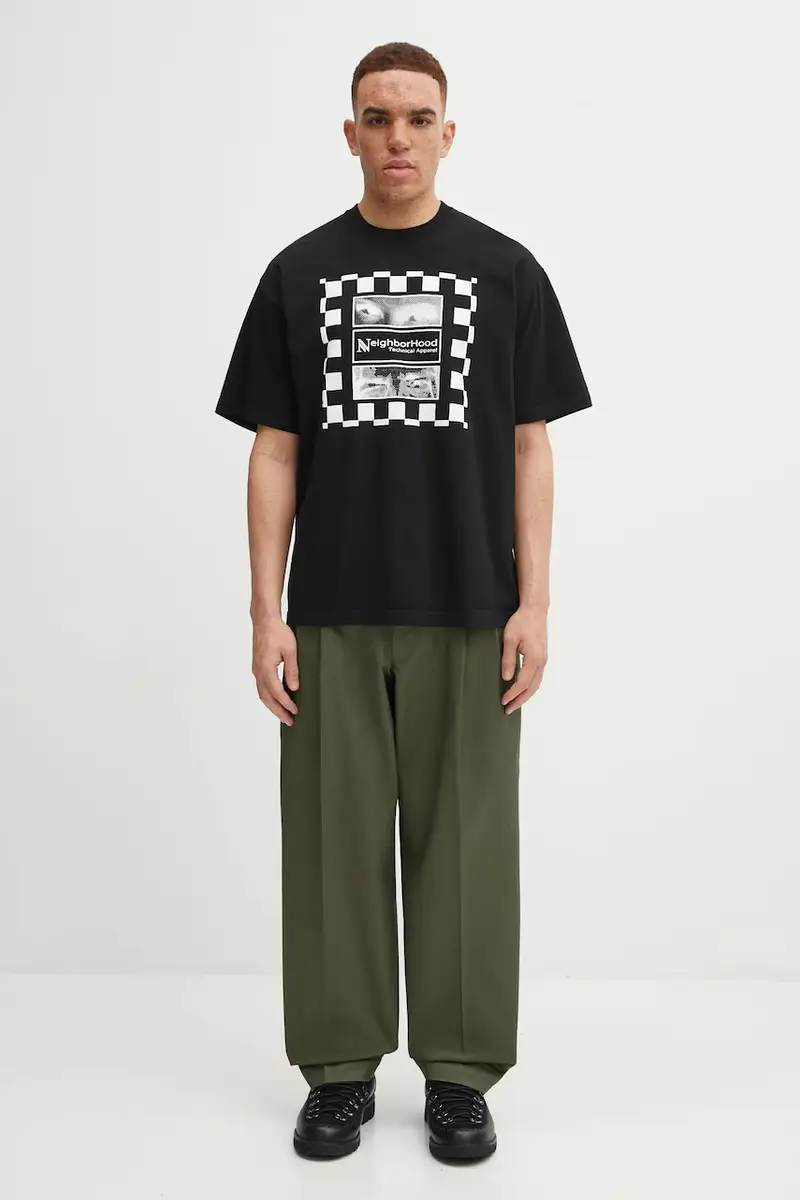 Neighborhood T-shirt Uomo Nero 3406773 miniatura 5