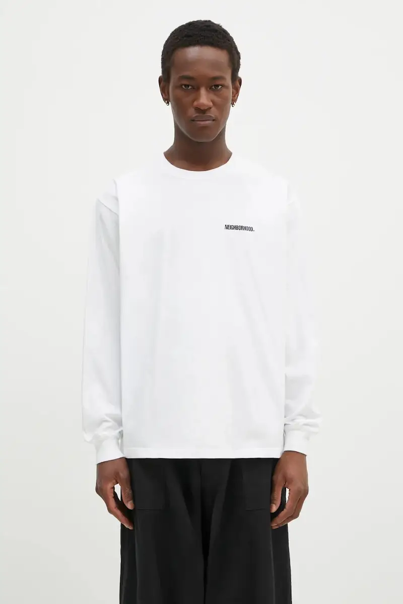 top a maniche lunghe in cotone colore bianco 242PCNH.LT01