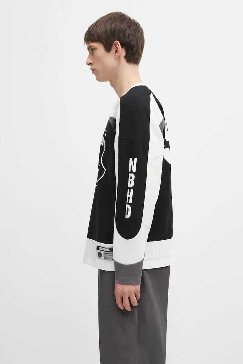 top a maniche lunghe in cotone HOCKEY colore nero 252FPNH.CSM14 miniatura 2