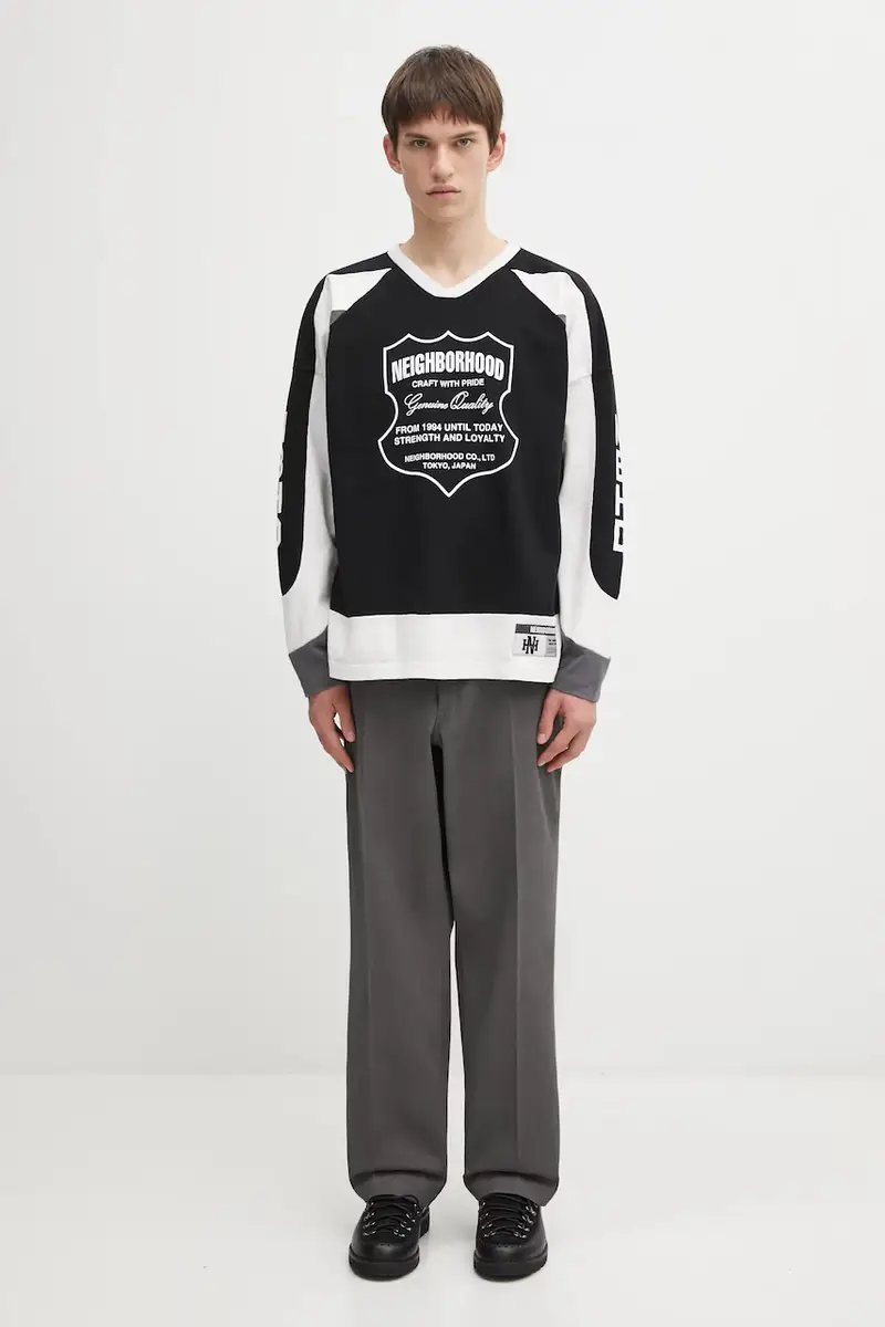 top a maniche lunghe in cotone HOCKEY colore nero 252FPNH.CSM14 miniatura 5