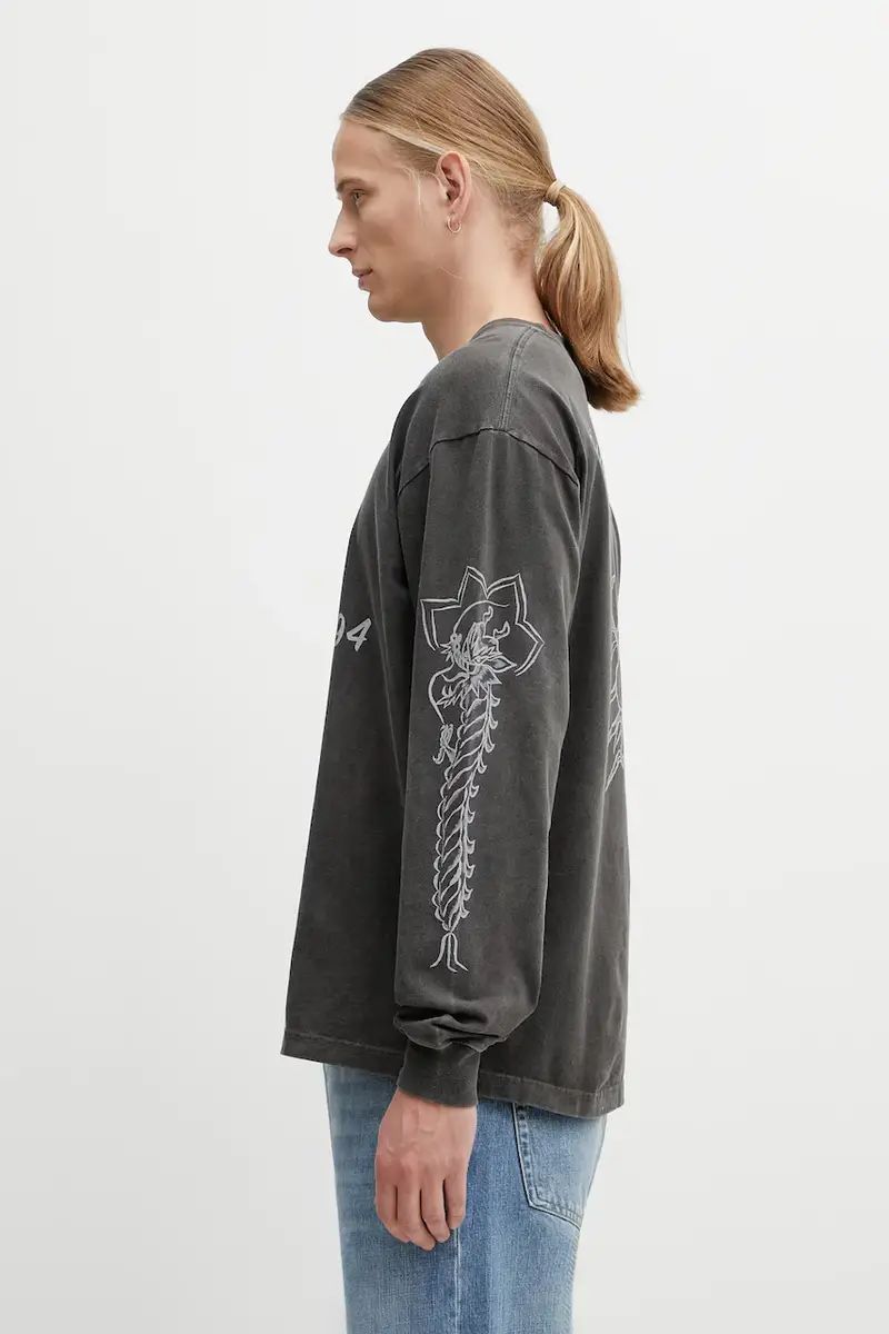 top a maniche lunghe in cotone NH . TEE LS-14 colore grigio 252PCNH.LT14 miniatura 2