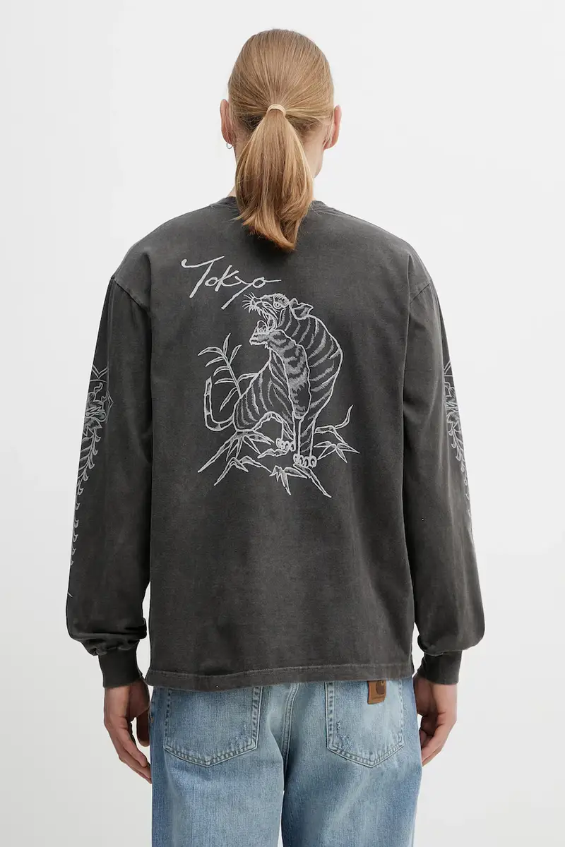 top a maniche lunghe in cotone NH . TEE LS-14 colore grigio 252PCNH.LT14 miniatura 3