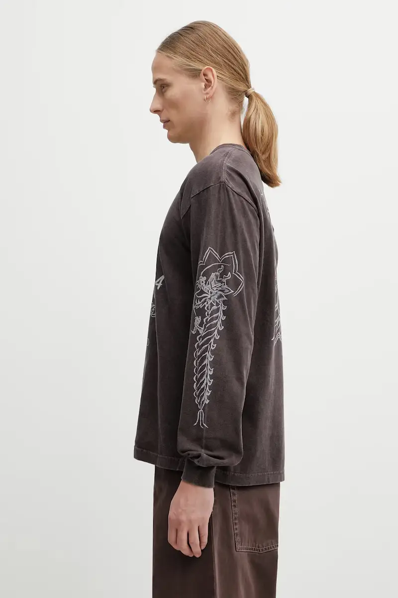 top a maniche lunghe in cotone NH . TEE LS-14 colore marrone 252PCNH.LT14 miniatura 2