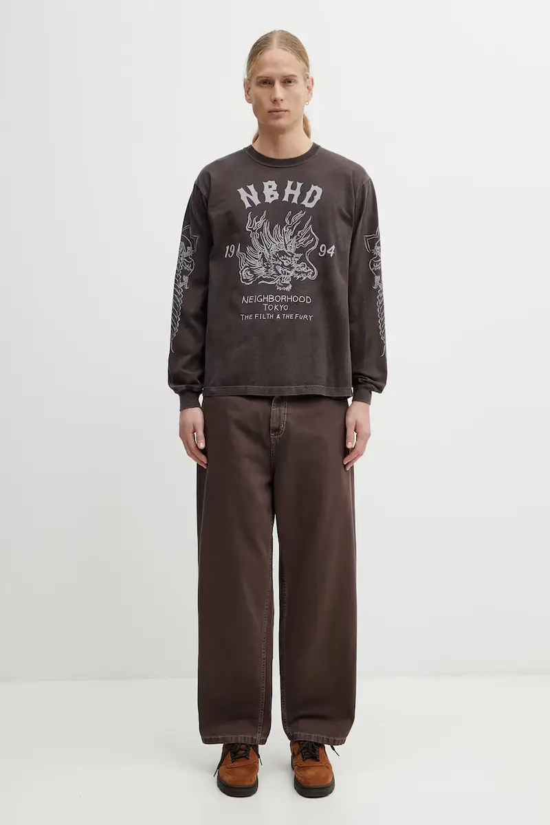 top a maniche lunghe in cotone NH . TEE LS-14 colore marrone 252PCNH.LT14 miniatura 5