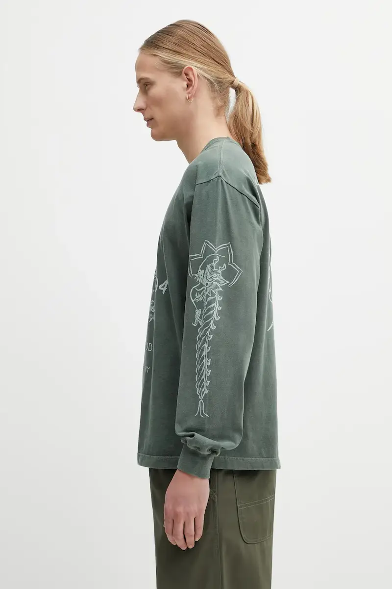 top a maniche lunghe in cotone NH . TEE LS-14 colore verde 252PCNH.LT14 miniatura 2