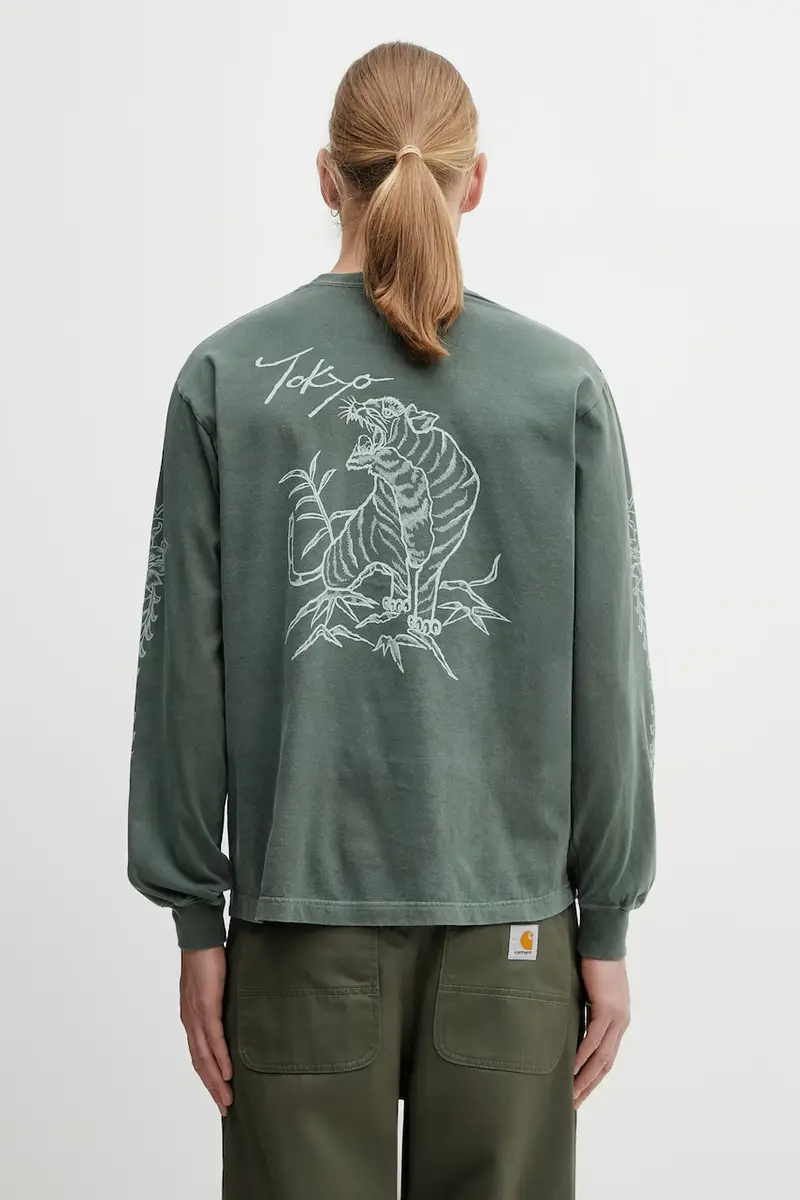 top a maniche lunghe in cotone NH . TEE LS-14 colore verde 252PCNH.LT14 miniatura 3