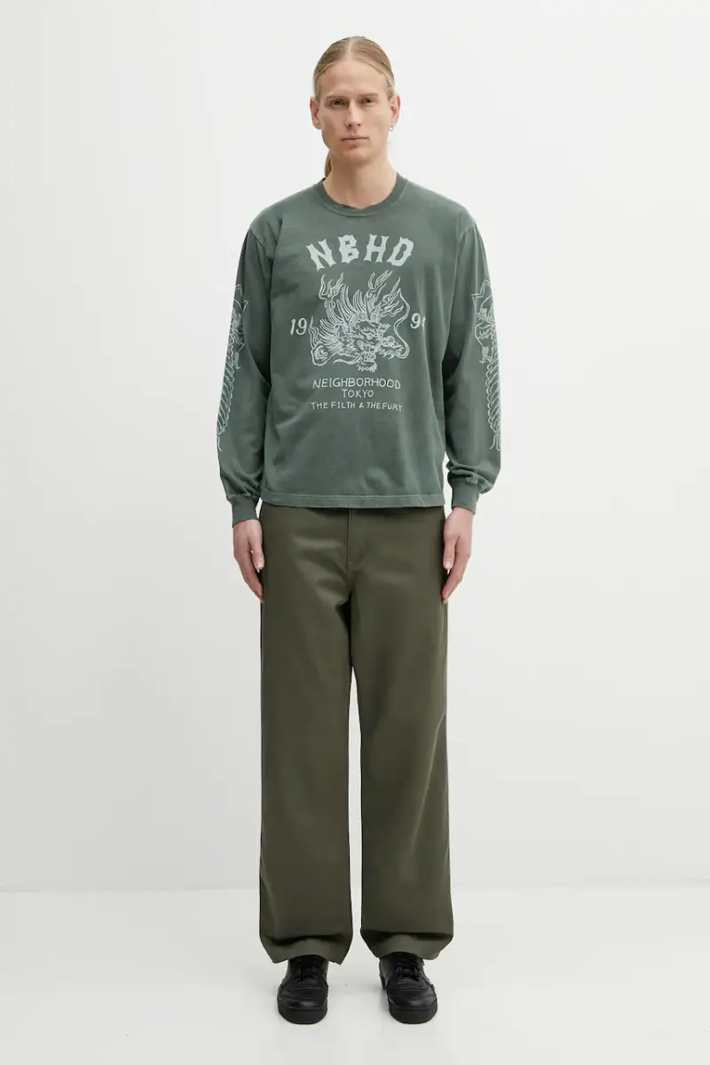 top a maniche lunghe in cotone NH . TEE LS-14 colore verde 252PCNH.LT14 miniatura 5