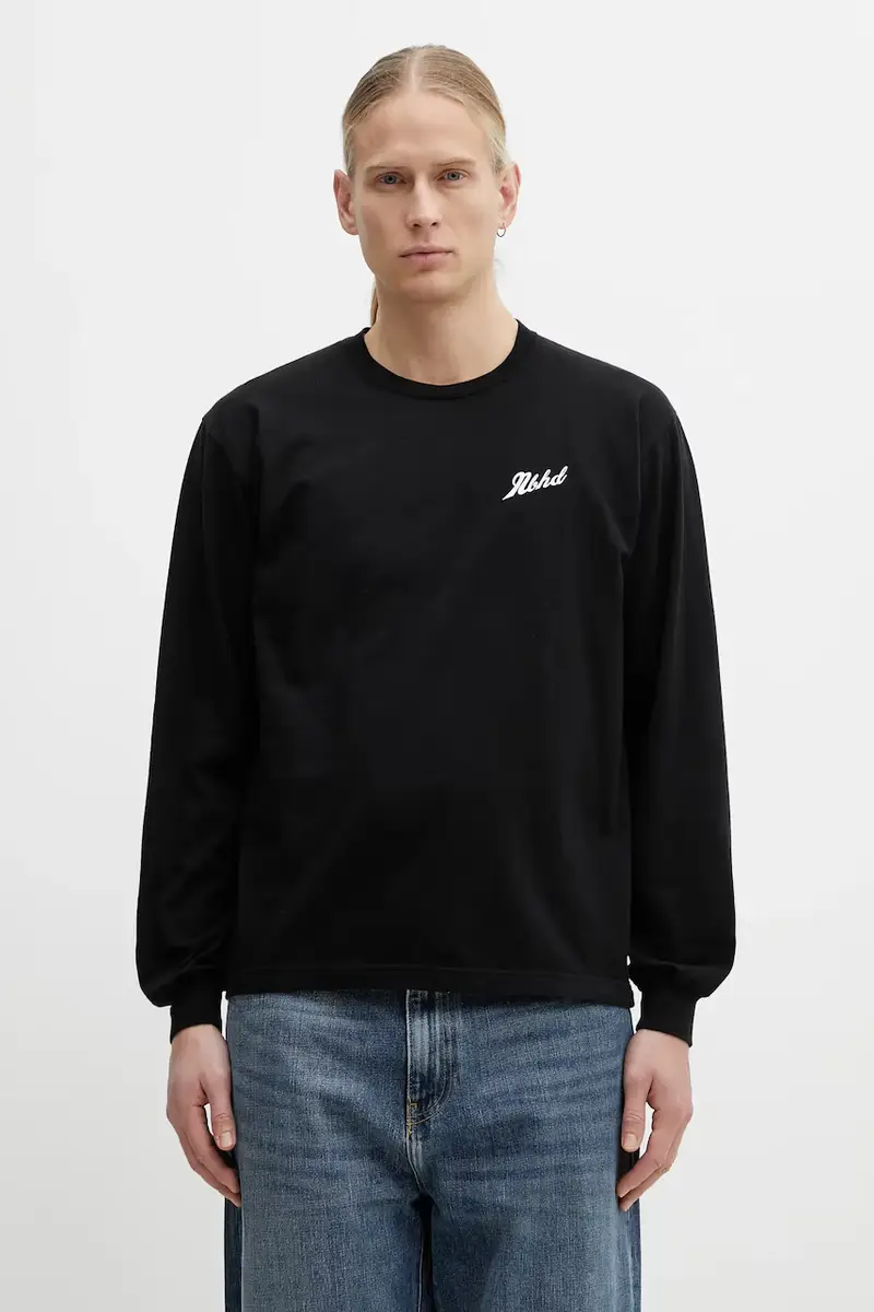 top a maniche lunghe in cotone NH . TEE LS-2 colore nero 252PCNH.LT02