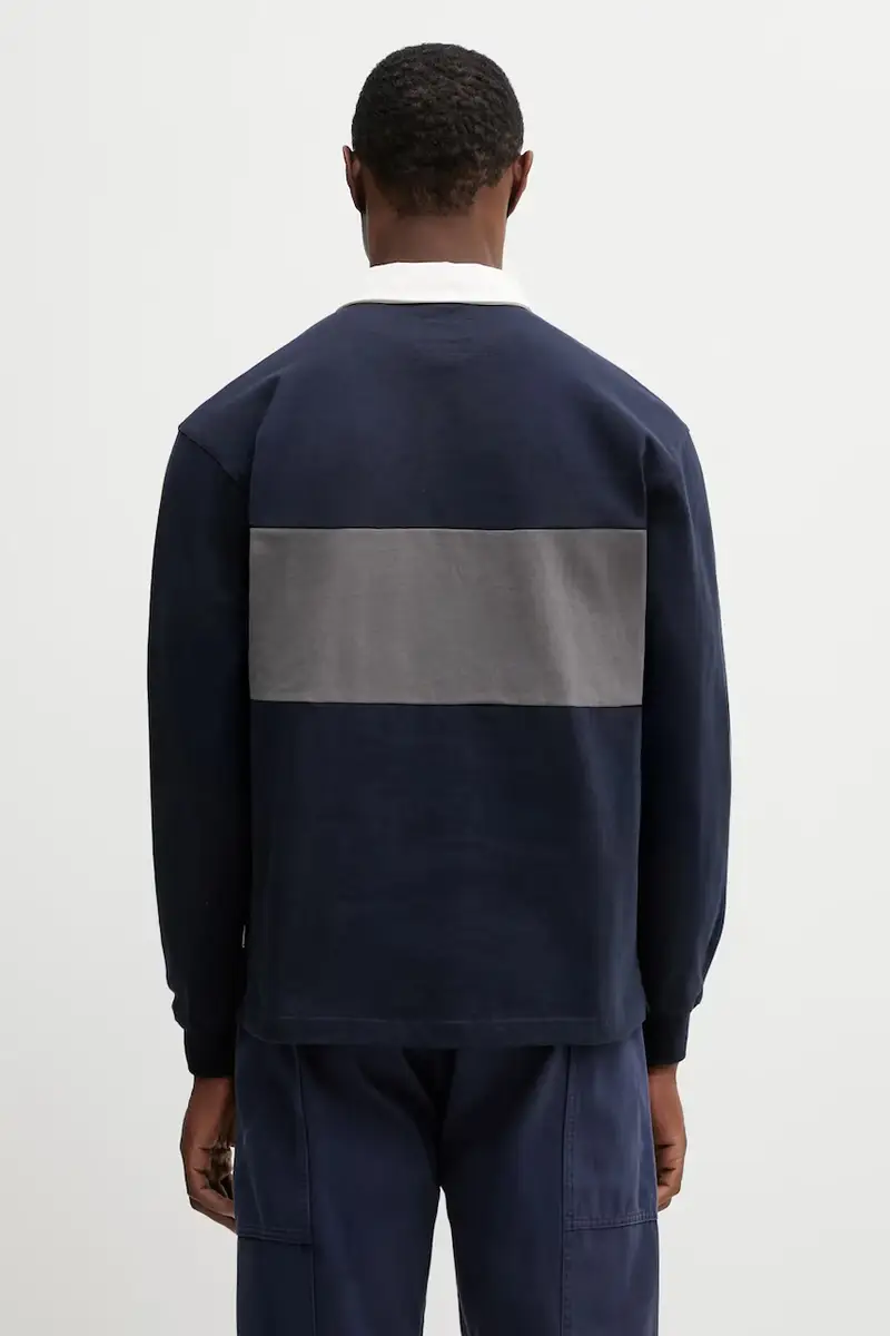 top a maniche lunghe in cotone X EDDIE BAUER RUGBY colore blu navy 252ZMEBN.CSM03 miniatura 3