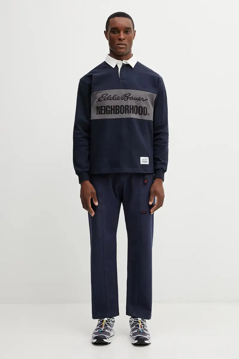 top a maniche lunghe in cotone X EDDIE BAUER RUGBY colore blu navy 252ZMEBN.CSM03 miniatura 5