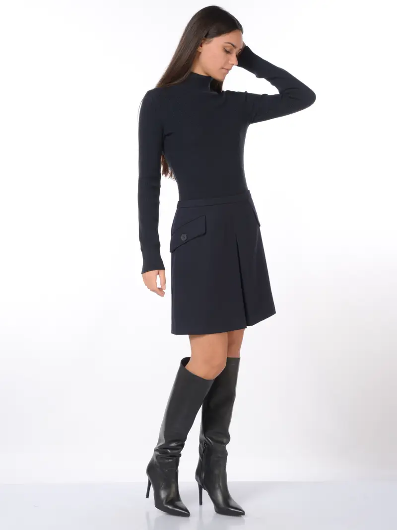 abito Corto da donna Nenette bitessuto con collo alto Blu miniatura 2