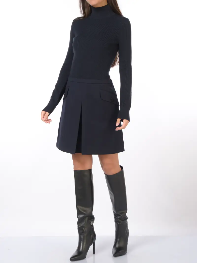 abito Corto da donna Nenette bitessuto con collo alto Blu