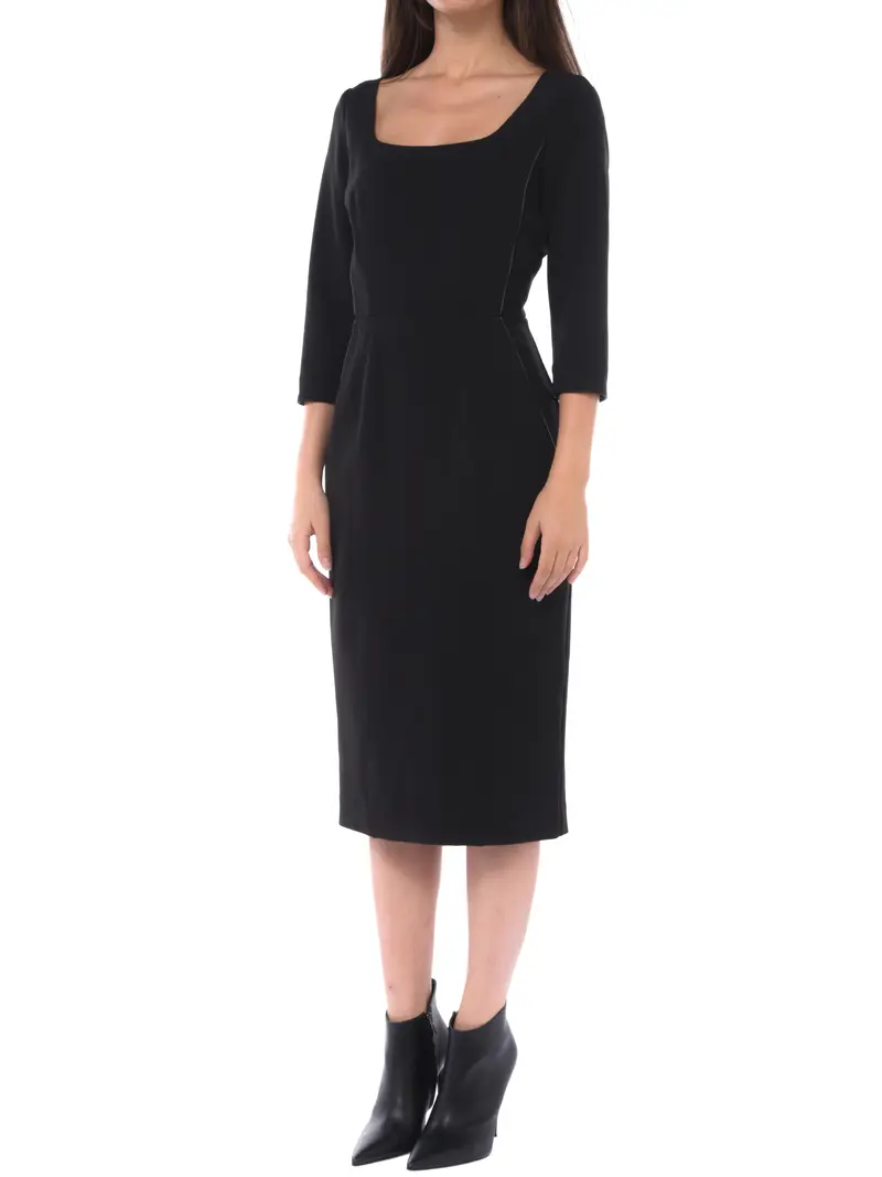 abito lungo da donna Nenette a tubino in crepe NERO