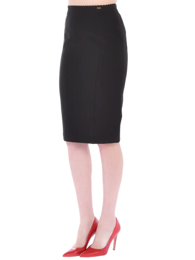 gonna corta donna Nenette in tessuto tecnico a tubino NERO miniatura 2