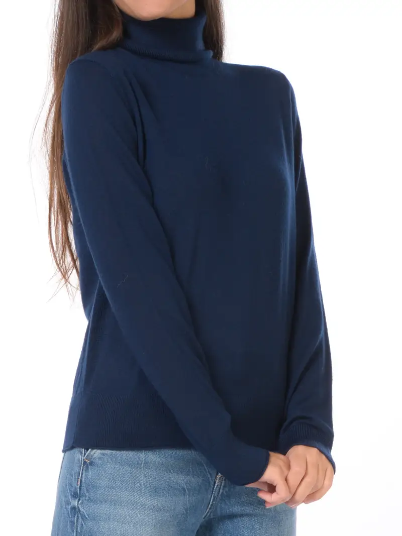 maglia da donna Nenette dolcevita in lana Blu