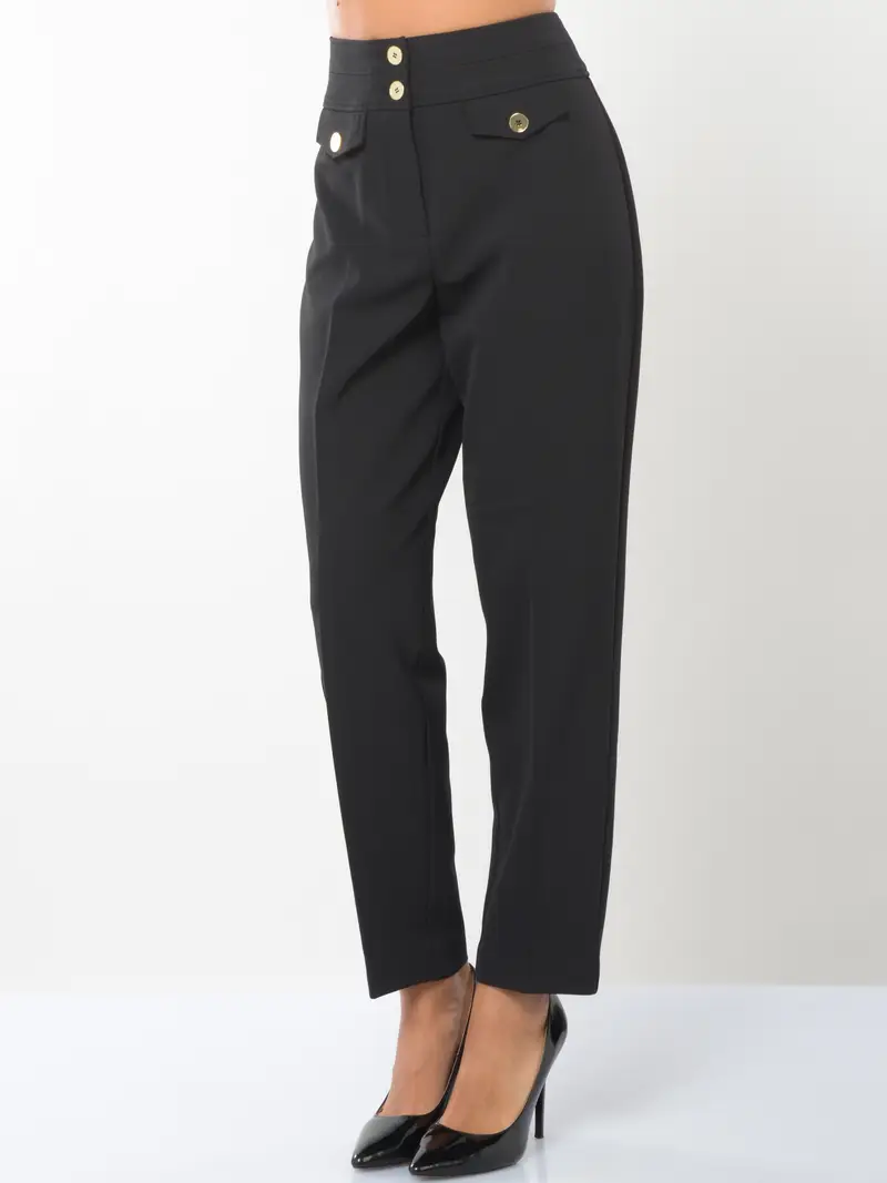 pantalone da donna Nenette a sigaretta con finte tasche NERO