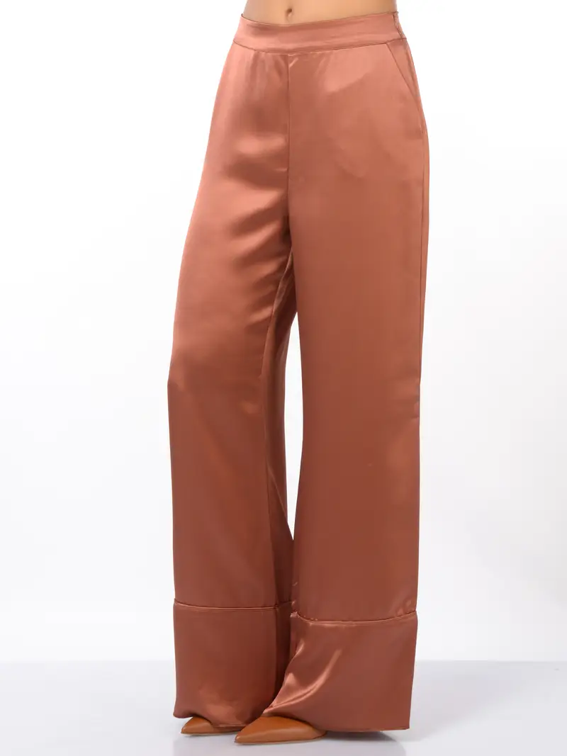 pantalone da donna Nenette ampio in raso NERO