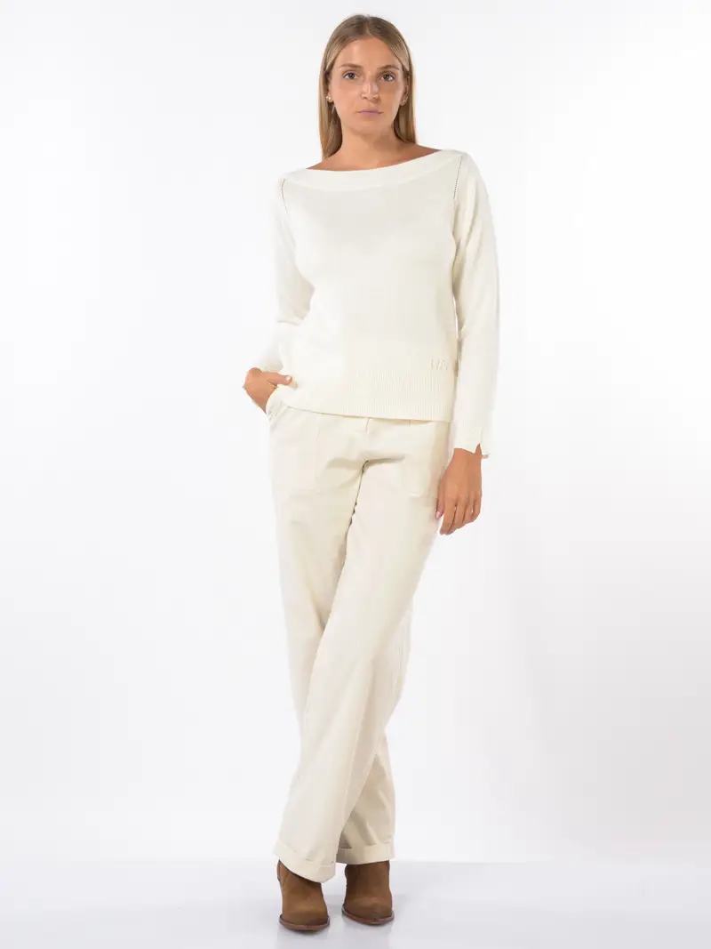 pantalone da donna Nenette chino in velluto BEIGE miniatura 2