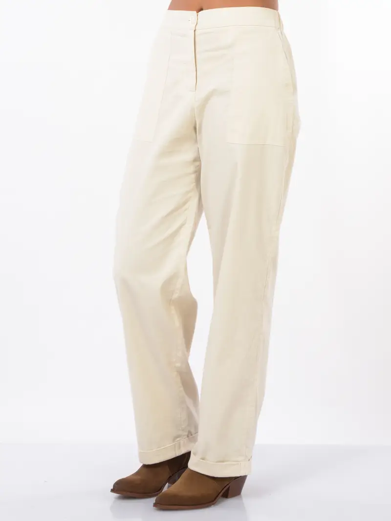 pantalone da donna Nenette chino in velluto BEIGE