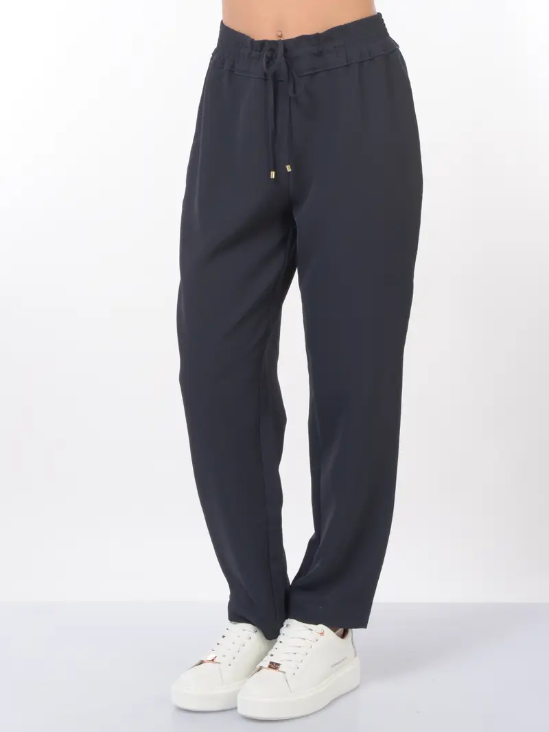 pantalone da donna Nenette con elastico e coulisse Blu