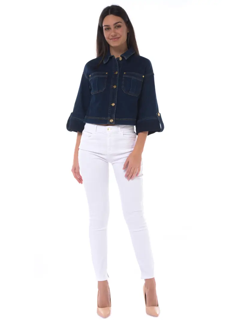 pantalone da donna Nenette skinny con spacco Bianco miniatura 2