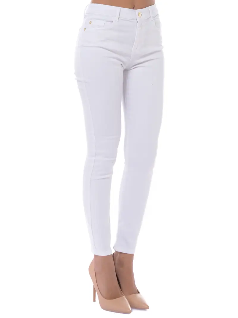 pantalone da donna Nenette skinny con spacco Bianco