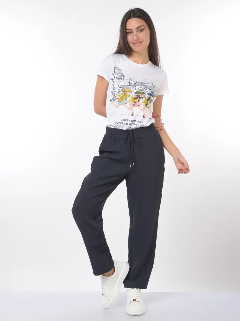 t Shirt da donna Nenette con stampa e strass Bianco miniatura 2