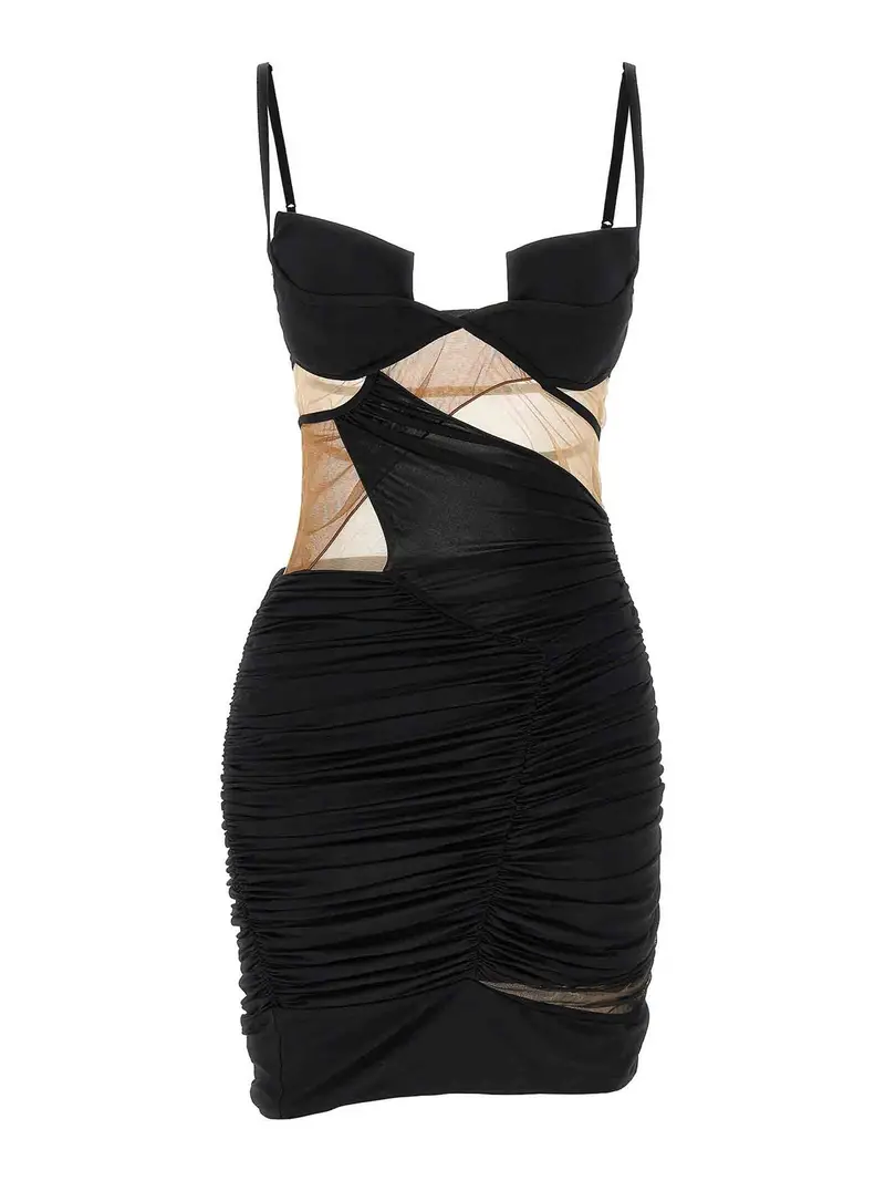 Abito miniabito drappeggiato Nero