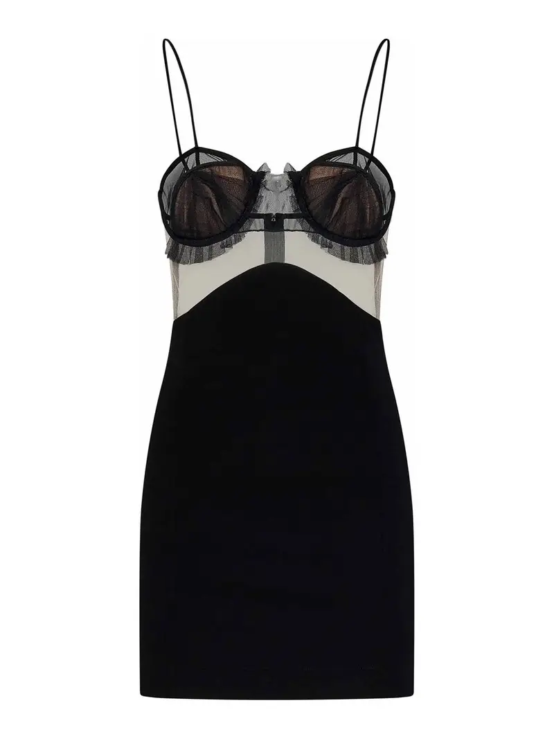 Miniabito in tulle Nero