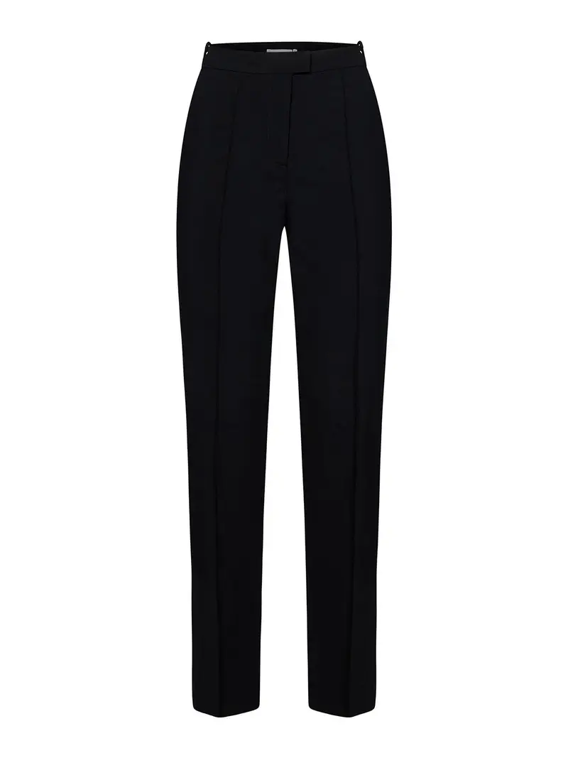 Pantalone a sigaretta in lana vergine stretch Nero