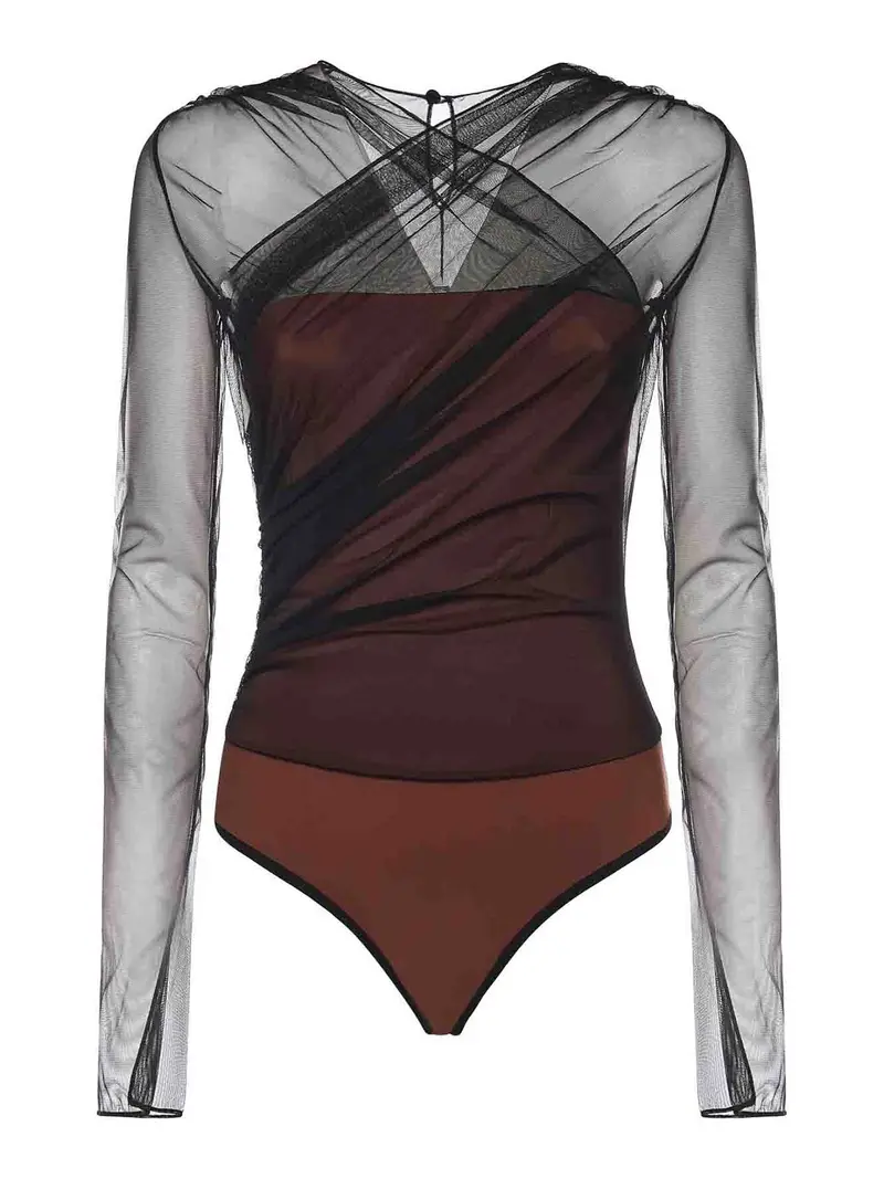 Renee Tulle Bodysuit Nero