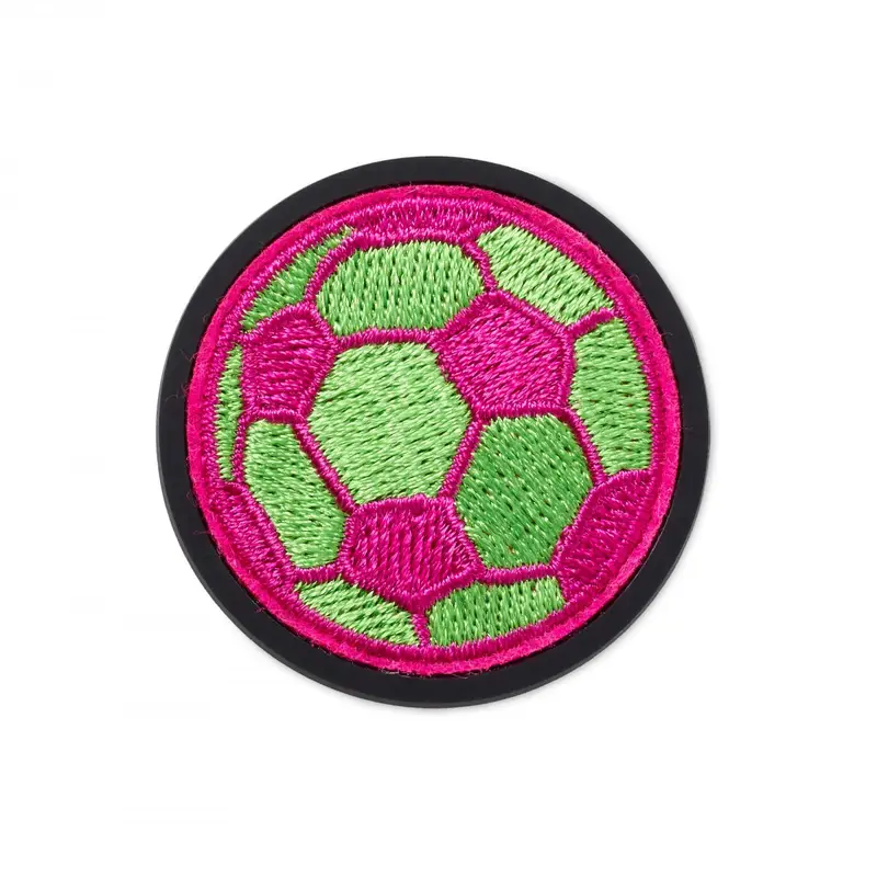 Neon soccer ball varsity patch