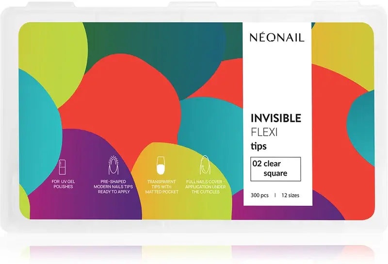 Flexi Tips Invisible Unghie finte tipo 02 Clear Square 300 pezzi
