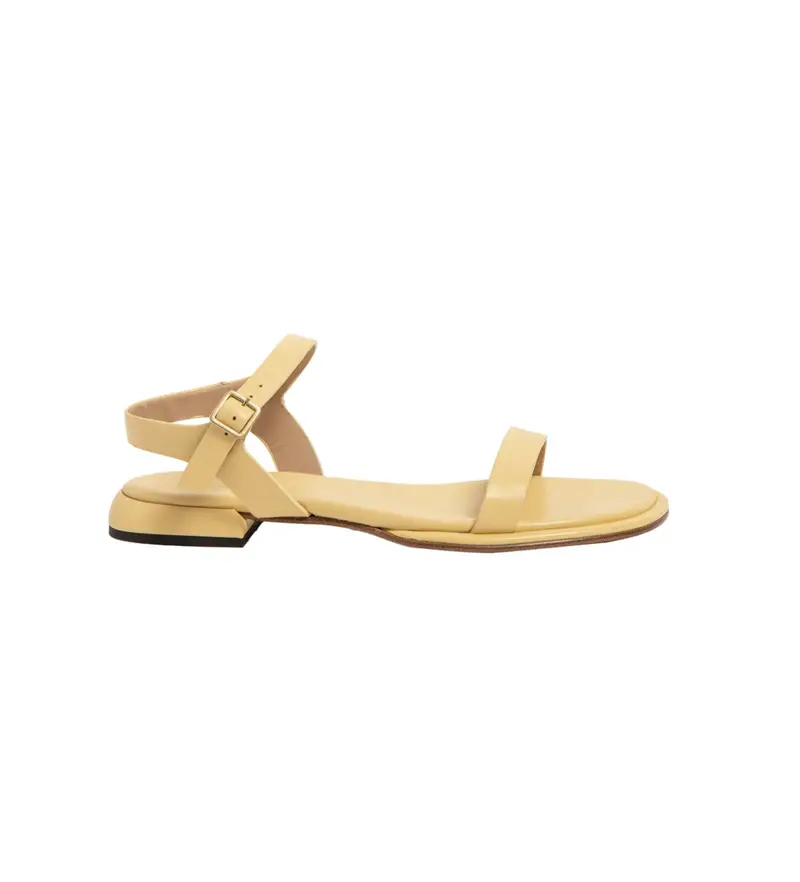 per donna. 3315211T1003_024 Sandali in pelle S3152 gialli (36), Basso, Fibbia, Casual, Giallo