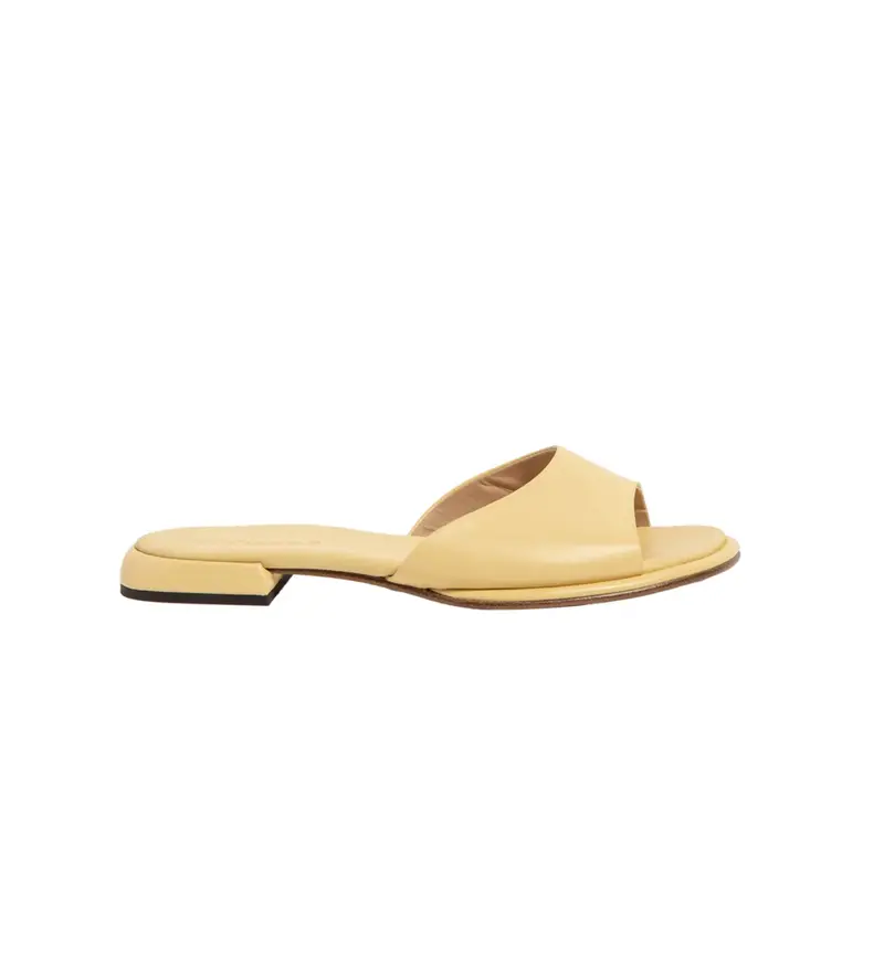 per donna 3315311T1003_024 Sandali pala in pelle S3153 giallo (36), Basso, Nessuno, Casual