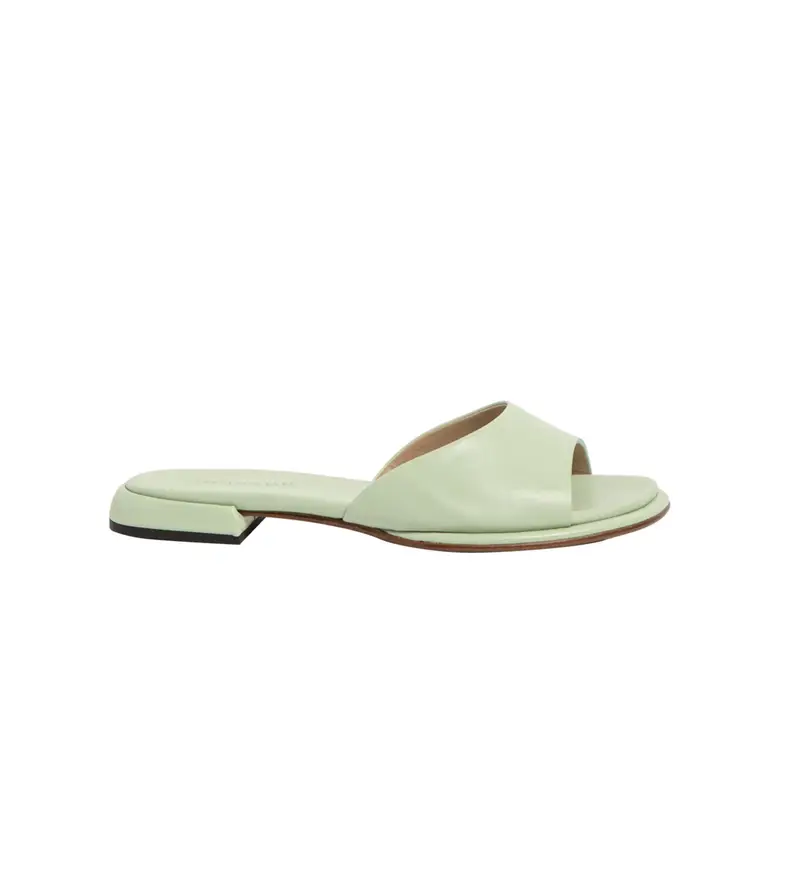per donna. 3315311WL003_0G3 Sandali pala in pelle S3153 verde (36), Basso, Nessuno, Casual