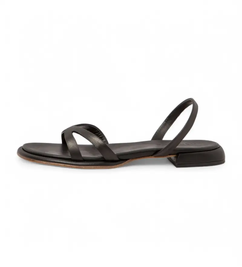 per donna. 331561101003_001 S3156 Sandali Valvin in pelle nera (36), Nero, 1 a 3 cm, Nessuno, Casual