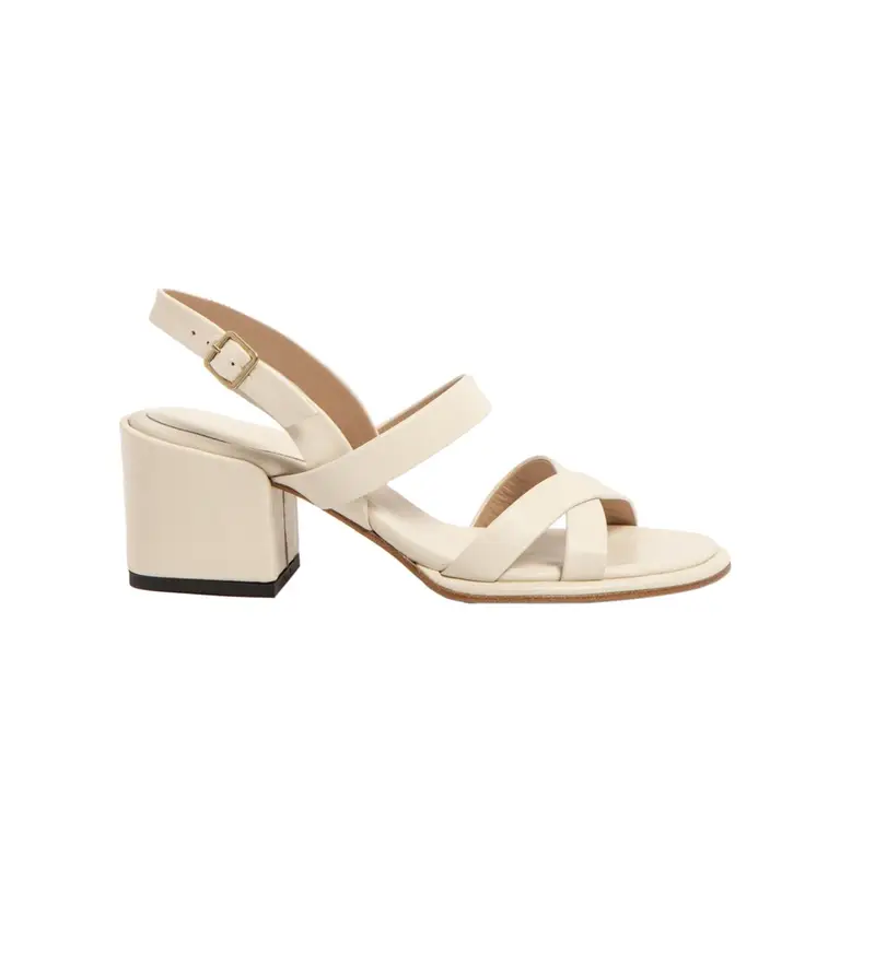 per donna 3317311ZZ003_020 Sandali in pelle S3173 beige -Altezza tacco 6cm- (36), 5 a 8cm, Fibbia, Casual, Da sera