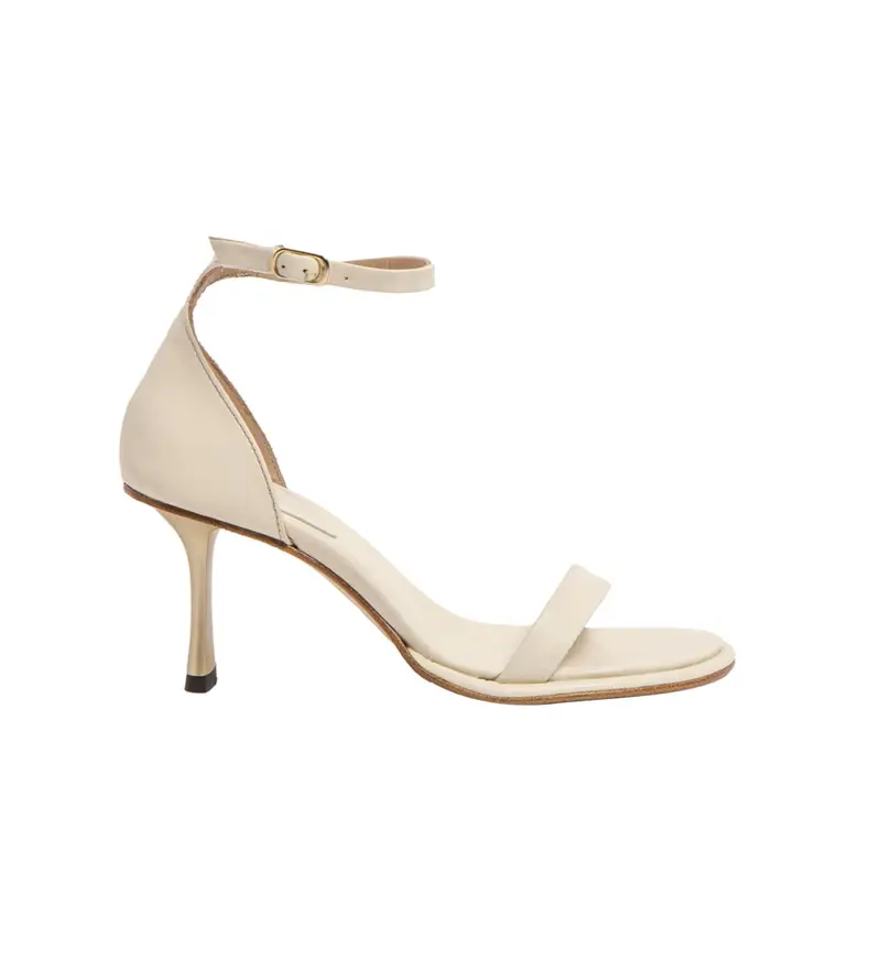 per donna 3319311ZZ003_020 Sandali in pelle S3193 Albana beige -Altezza tacco 8cm- (36), 8 a 10cm, Fibbia, Casual, Da sera