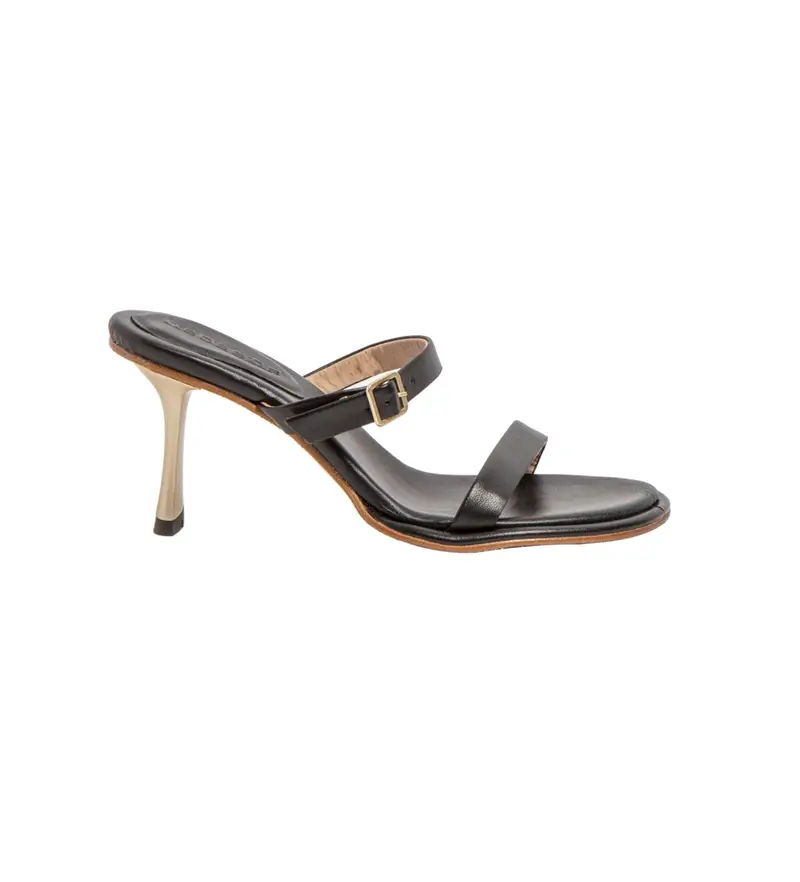 per donna 331941101003_001 Sandali in pelle S3194 nero -Altezza tacco 8cm- (36), 5 a 8cm, Nessuno, Casual, Da sera