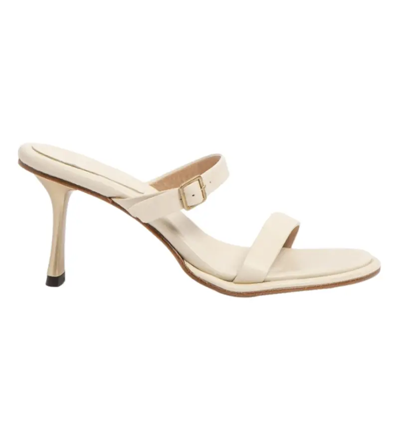 per donna. 3319411ZZ003_020 S3194 Sandali in pelle nappa panna - altezza tacco 8 cm (36), Beige, 5 a 8cm, Nessuno, Fibbia, Casual