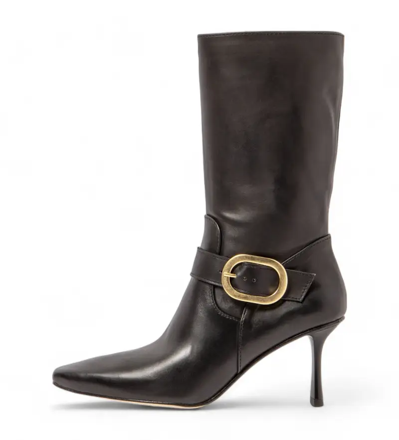 per donna. 331971101003_001 Stivali in pelle S3197 neri (36), Nero, 8 a 10cm, Cerniera, Casual