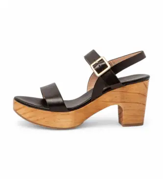 per donna 332721101003_001 S3272 Sandali in pelle nera St laurent (37), Nero, 5 a 8cm, Fibbia, Casual