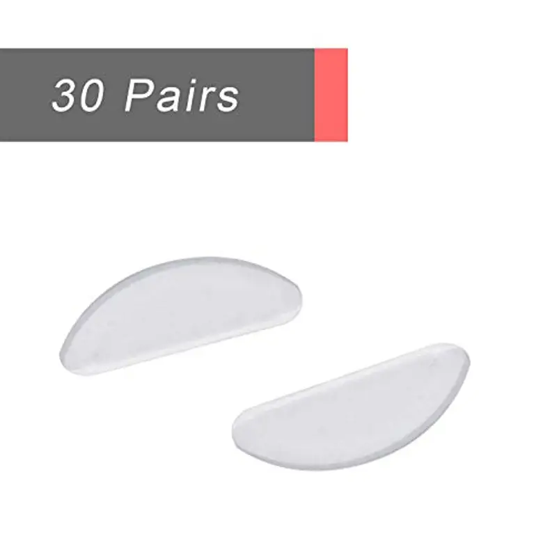 NEPAK 30 Paia Naselli Adesivi per Occhiali Antiscivolo Nasello in Silicone per Occhiali da Sole Occhiali da Vista(1 mm Trasparente) miniatura 2