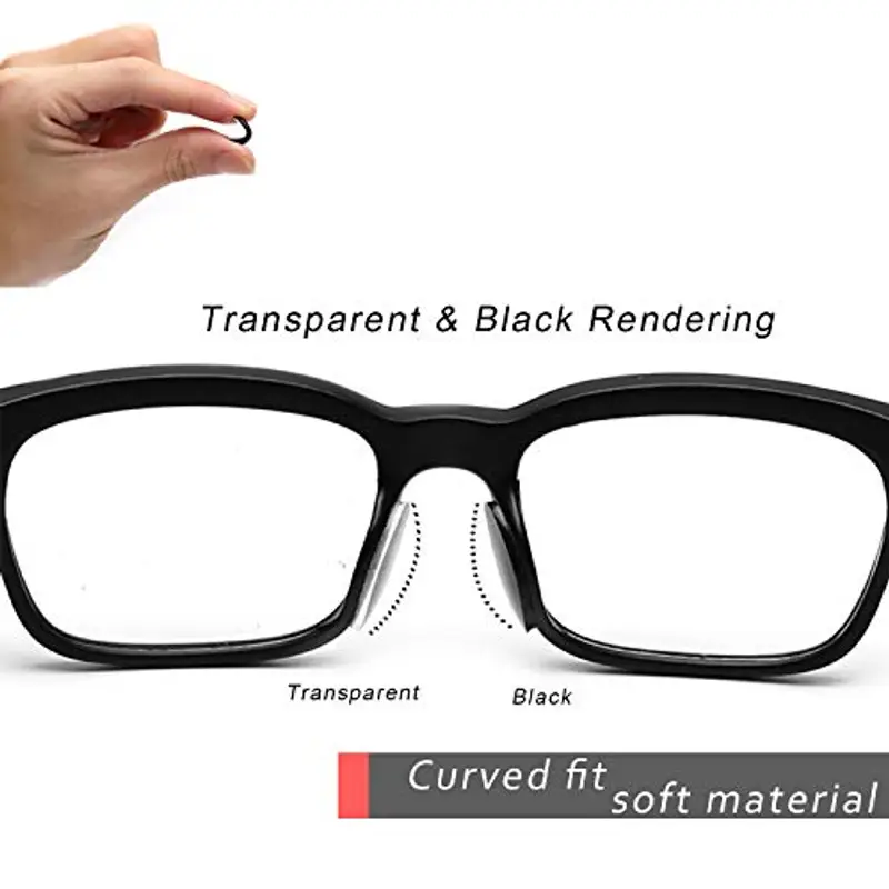 NEPAK 30 Paia Naselli Adesivi per Occhiali Antiscivolo Nasello in Silicone per Occhiali da Sole Occhiali da Vista(1 mm Trasparente) miniatura 3