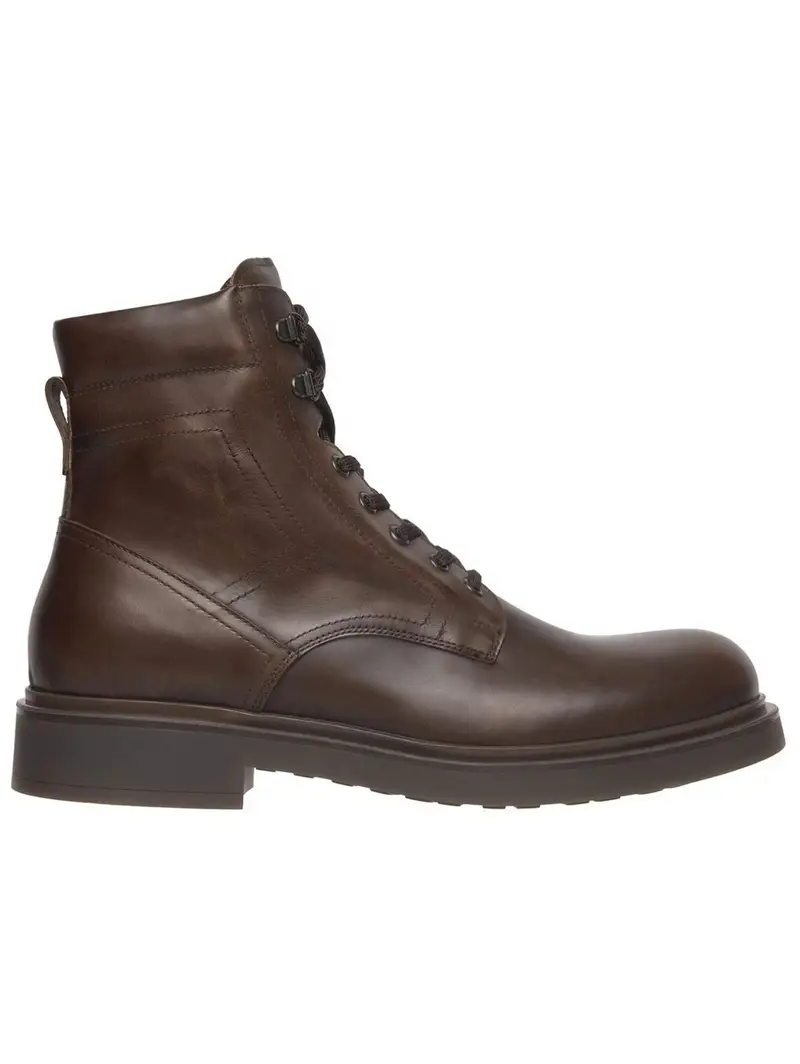 Boots stringati marrone scuro miniatura 3