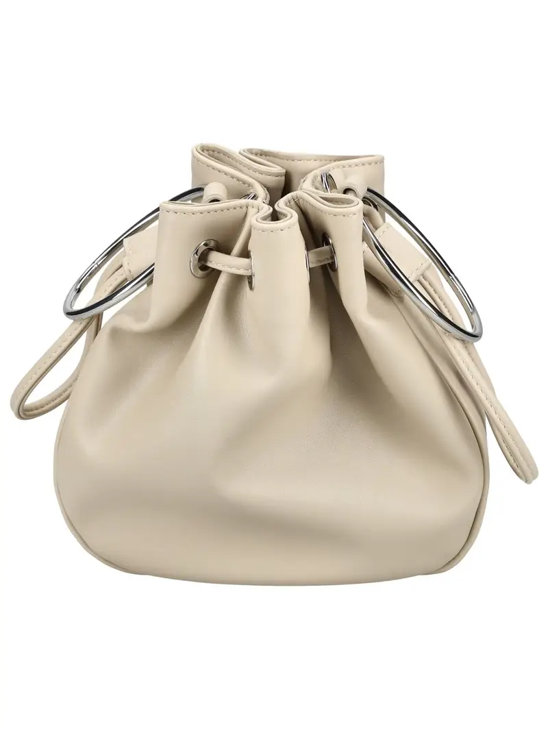 Borsa a sacco beige chiaro miniatura 2