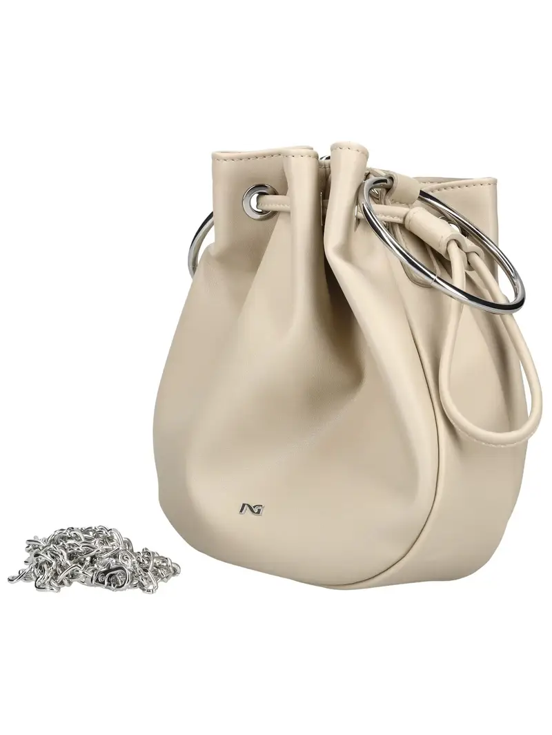 Borsa a sacco beige chiaro miniatura 3